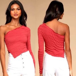 Free People Jasmine One Shoulder Top /Red Clover